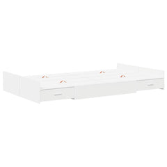 Storage Bed Frame 120 x 200 cm Engineered Wood White