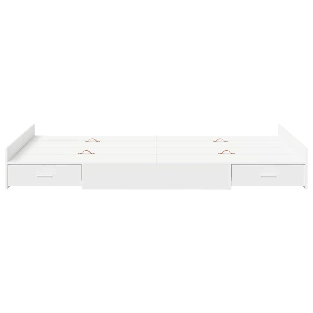 Storage Bed Frame 120 x 200 cm Engineered Wood White