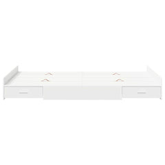 Storage Bed Frame 120 x 200 cm Engineered Wood White