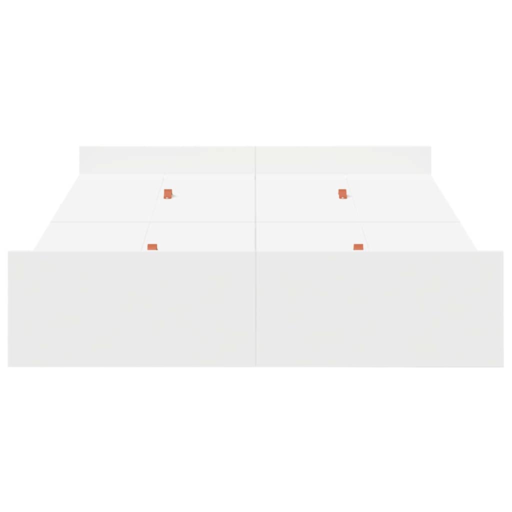 Storage Bed Frame 120 x 200 cm Engineered Wood White