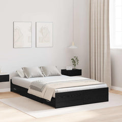 Storage Bed Frame 120 x 200 cm Engineered Wood Black oak