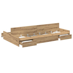 Storage Bed Frame 120 x 200 cm Engineered Wood Artisan oak