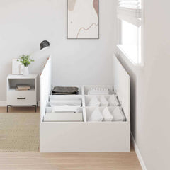 Storage Bed Frame with Door Engineered Wood Length 200 cm White 100 cm