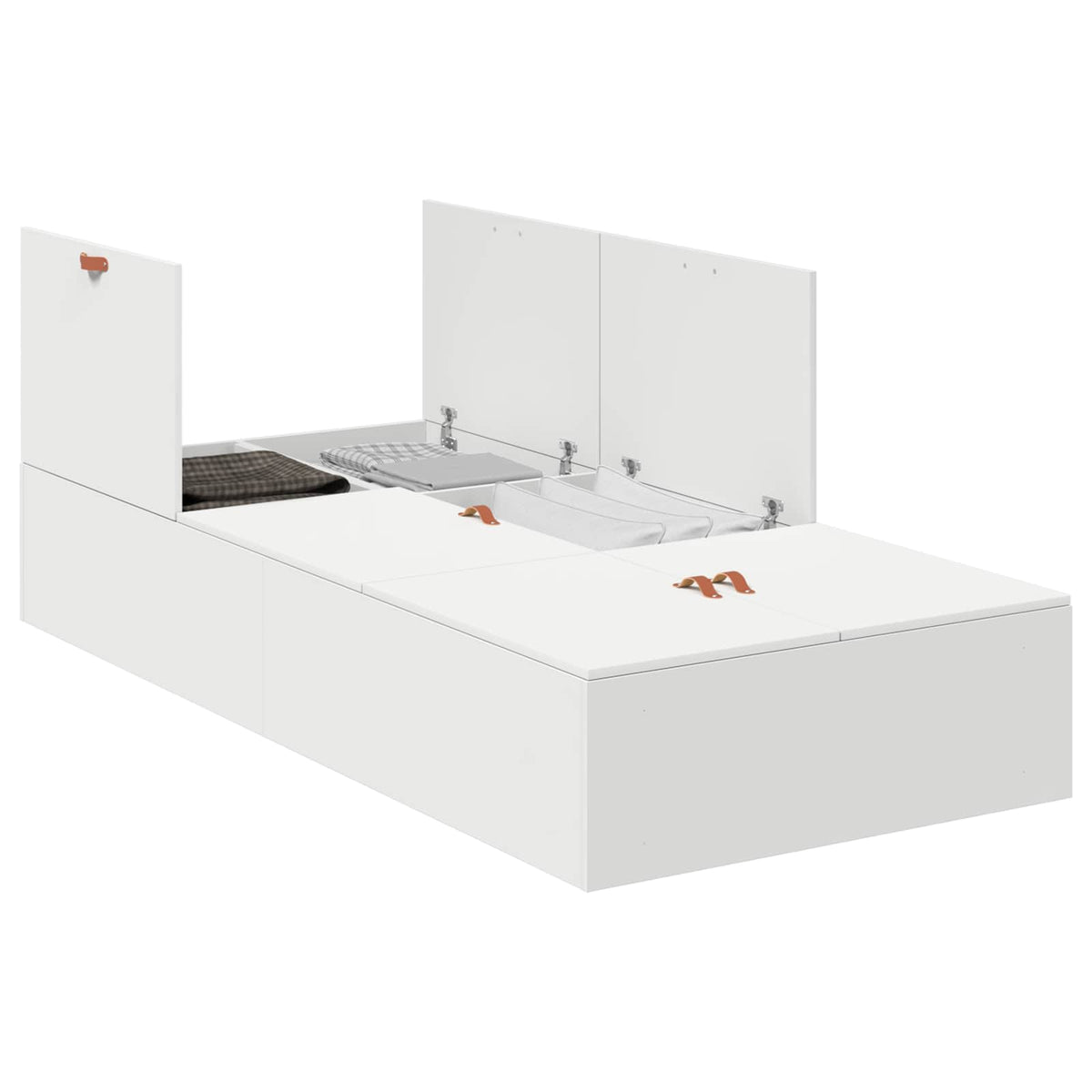 Storage Bed Frame with Door Engineered Wood Length 200 cm White 100 cm
