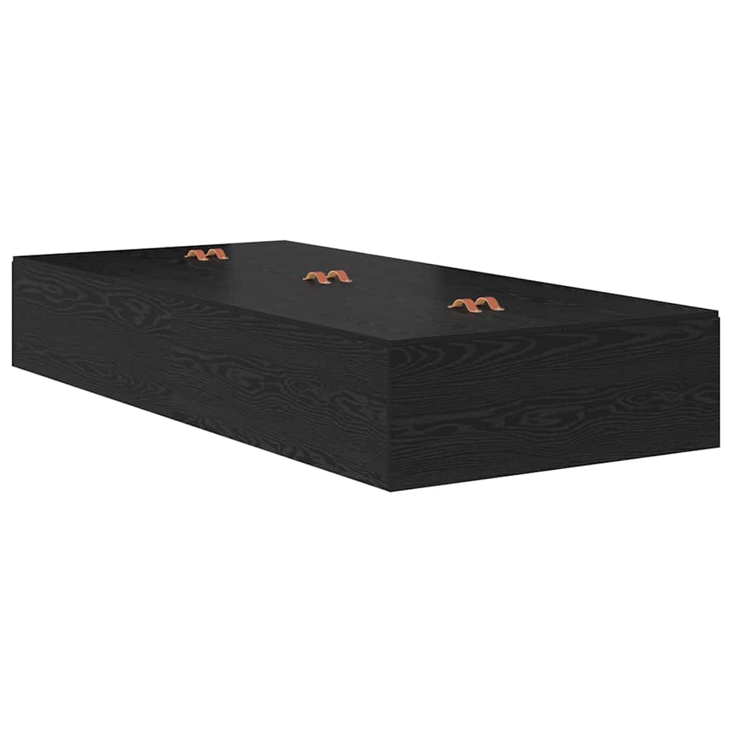 Storage Bed Frame Engineered Wood Length 200 cm Black Oak 100 cm