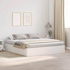 Storage Bed Frame with Door Engineered Wood Length 200 cm White 180 cm