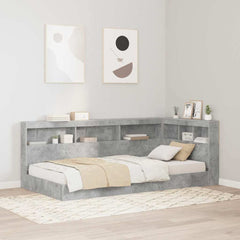 Storage Headboard Engineered Wood Length Concrete Grey