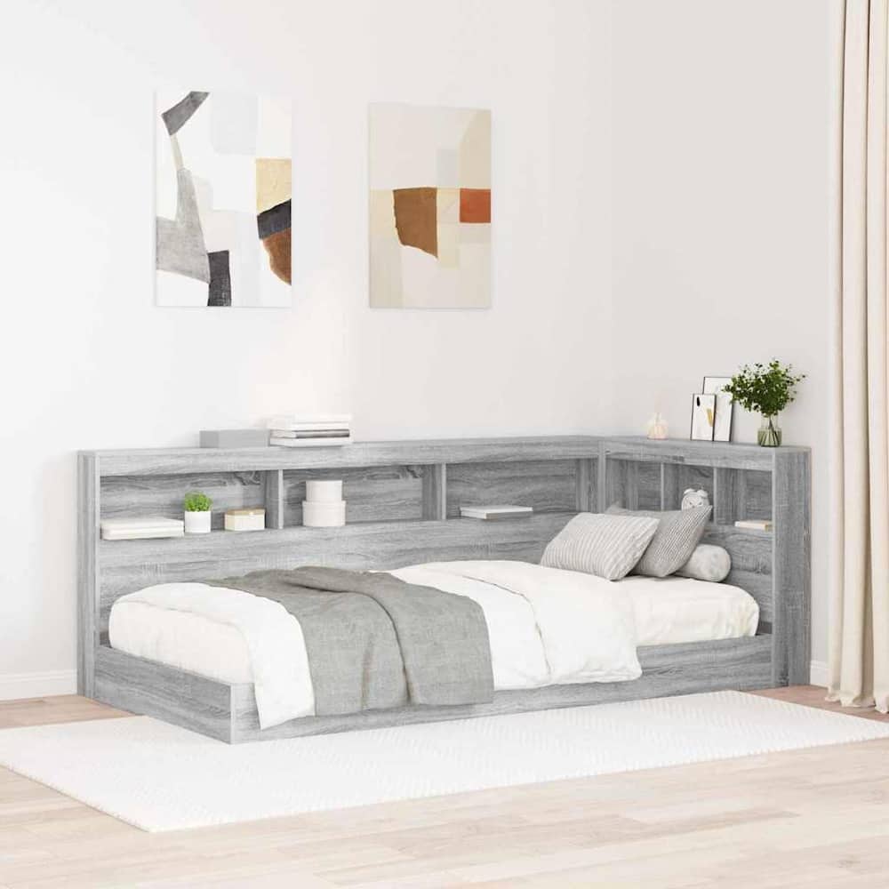 Storage Headboard Engineered Wood Length Grey Sonoma