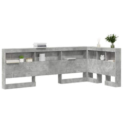 Storage Headboard Engineered Wood Length 200 cm Concrete Grey 90 cm