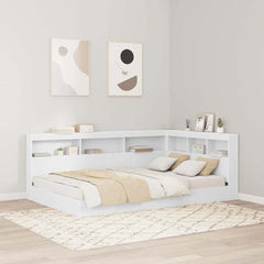 Storage Headboard Engineered Wood Length 200 cm White 120 cm