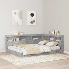 Storage Headboard Engineered Wood Length Concrete Grey