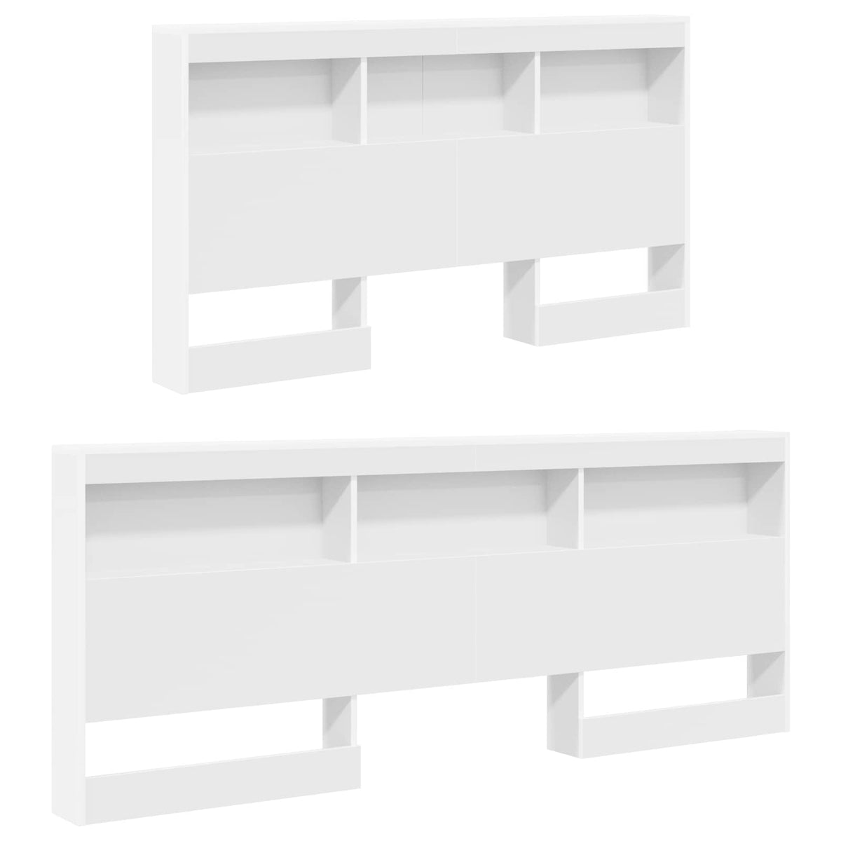 Storage Headboard Engineered Wood Length 200 cm White 160 cm