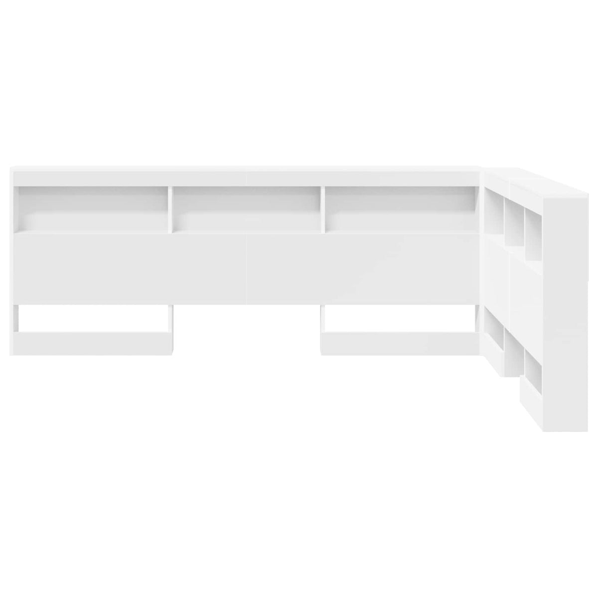 Storage Headboard Engineered Wood Length 200 cm White 160 cm