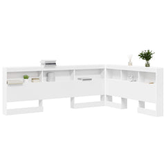 Storage Headboard Engineered Wood Length 200 cm White 160 cm