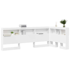Storage Headboard Engineered Wood Length 190 cm Width 75 cm White