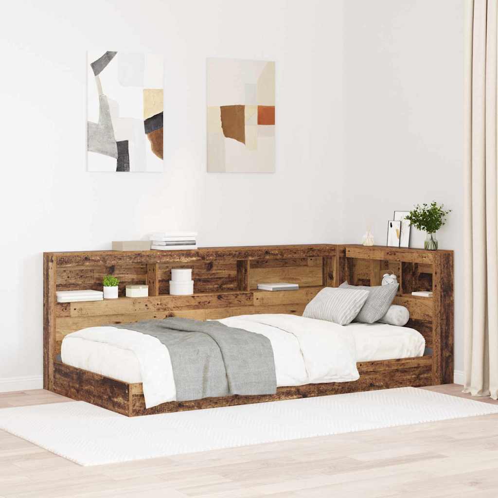 Storage Headboard Engineered Wood Length 190 cm Width 75 cm Old wood