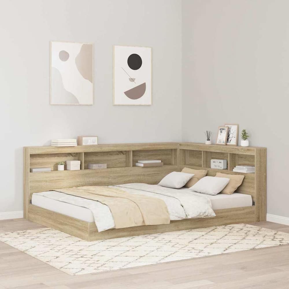Storage Headboard Engineered Wood Length Sonoma oak