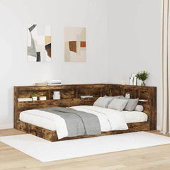 Storage Headboard Engineered Wood Length Smoked oak