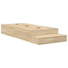 Storage Bed Frame with Drawer 80 cm Engineered Wood Length 200 cm Sonoma Oak 100 cm