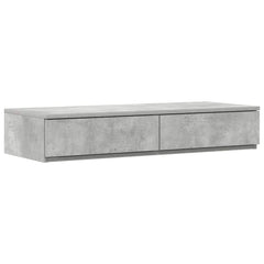 Storage Bed Frame 100 cm Engineered Wood Length 200 cm Concrete Grey 100 cm