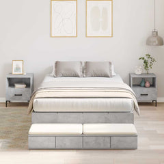 Storage Bed Frame Engineered Wood Length Concrete Grey