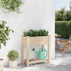 Garden Planter Beige Solid Fir Wood 71 cm 37 cm