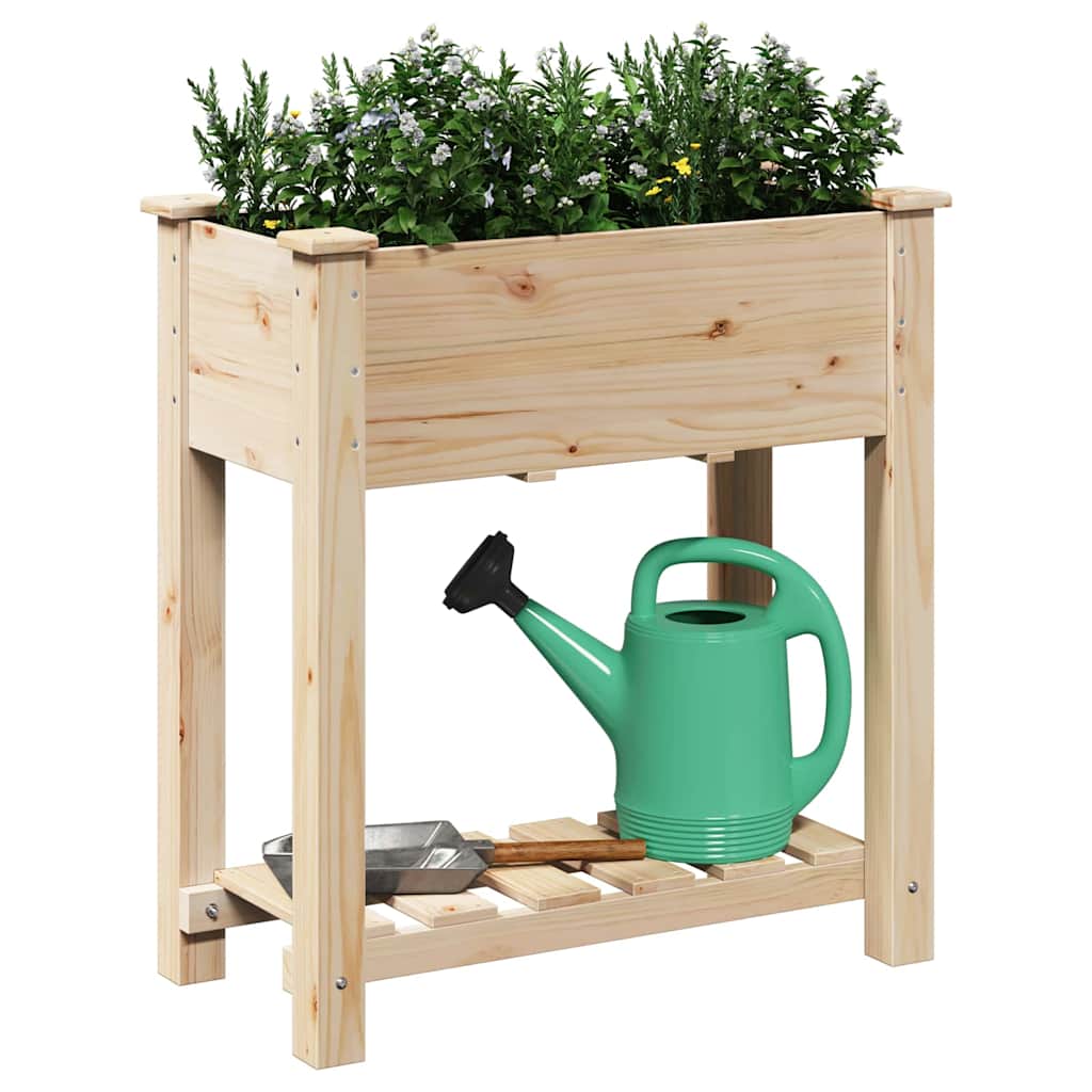 Garden Planter Beige Solid Fir Wood 71 cm 37 cm