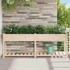 Garden Planter Beige Solid Fir Wood 203.5 cm 53 cm