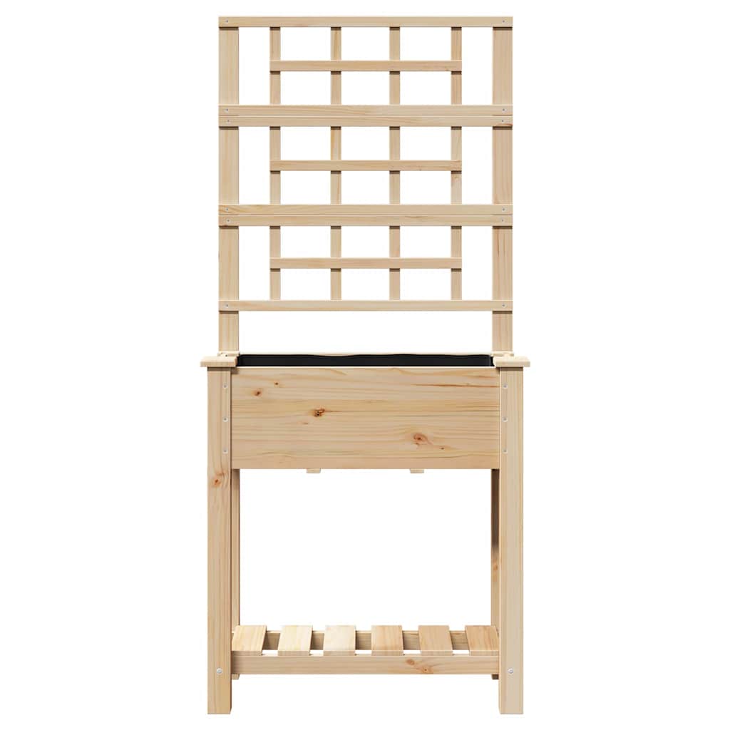 Garden Planter Beige Solid Fir Wood 71 cm 152 cm 38 cm
