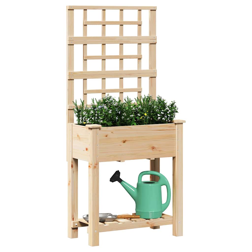 vidaXL Garden Planter Beige 71 x 38 x 152 cm Solid Fir Wood 3