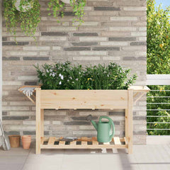 vidaXL Garden Planter Beige 155 x 59 x 76.5 cm Solid Fir Wood 1