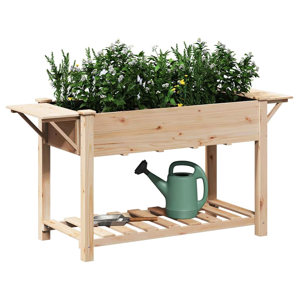 vidaXL Garden Planter Beige 155 x 59 x 76.5 cm Solid Fir Wood 3
