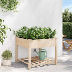 vidaXL Garden Planter Beige 90 x 90 x 76.5 cm Solid Fir Wood 4
