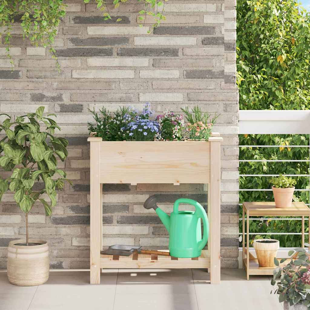 vidaXL Garden Planter Beige 71 x 37 x 76.5 cm Solid Fir Wood 1
