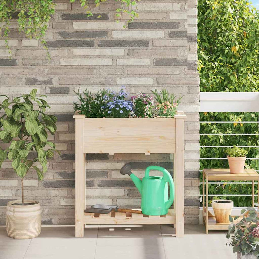 vidaXL Garden Planter Beige 71 x 37 x 76.5 cm Solid Fir Wood 1