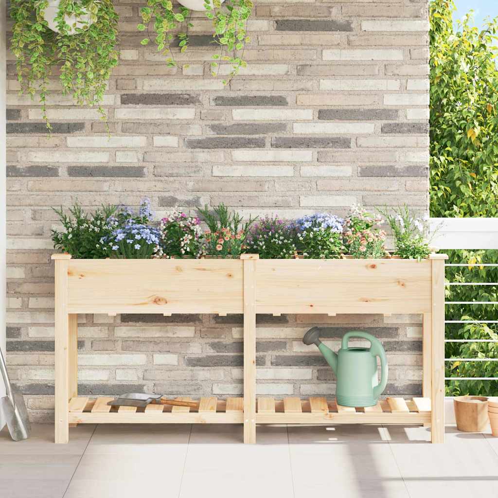 Garden Planter Beige Solid Fir Wood 161.5 cm 45 cm