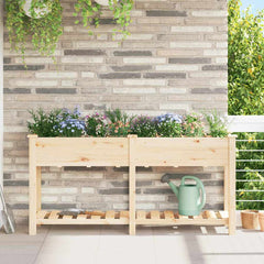 Garden Planter Beige Solid Fir Wood 161.5 cm 45 cm