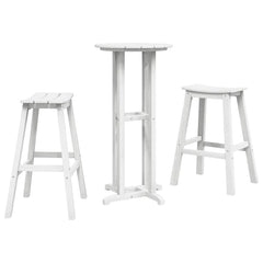 Garden Bar Set 3 pcs HDPE White Table +2x stool