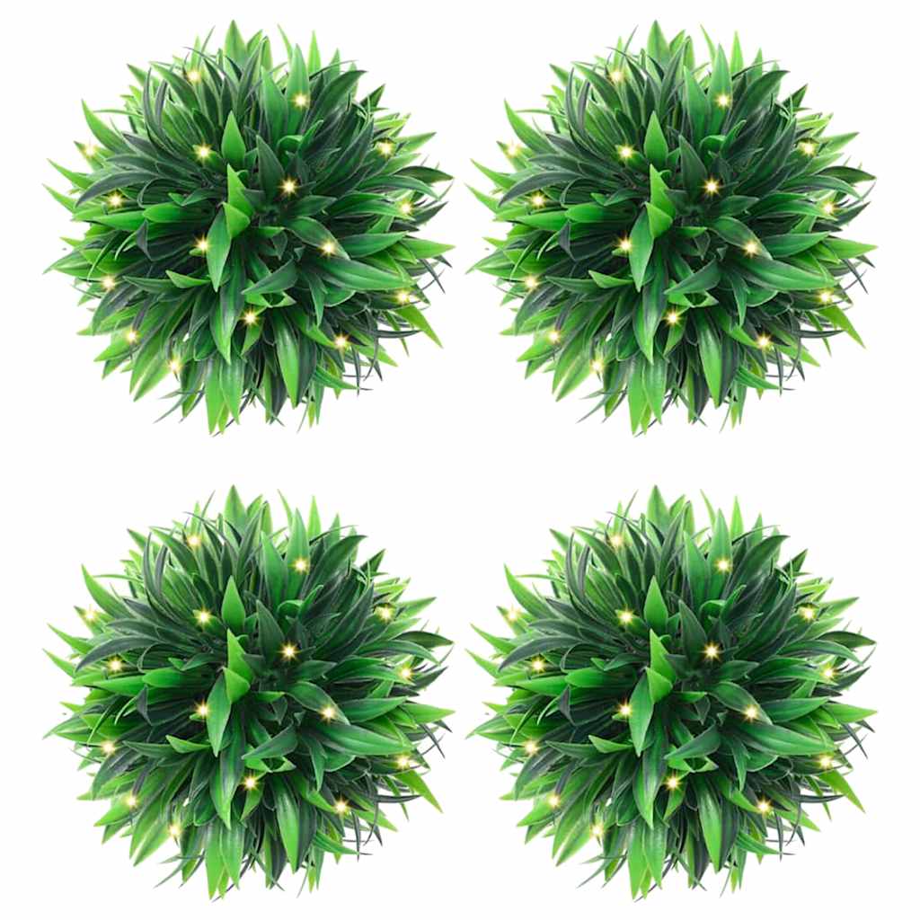 Artificial Boxwood Balls with LED Lights 2 pcs Green 15 cm