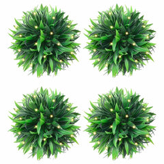 Artificial Boxwood Balls with LED Lights 2 pcs Green 15 cm