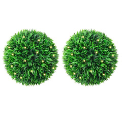 Artificial Boxwood Balls with LED Lights 2 pcs Green 47 cm