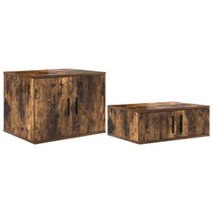 vidaXL Storage Cabinet 2 pcs Smoked Oak 127 x 41 x 40 cm 2