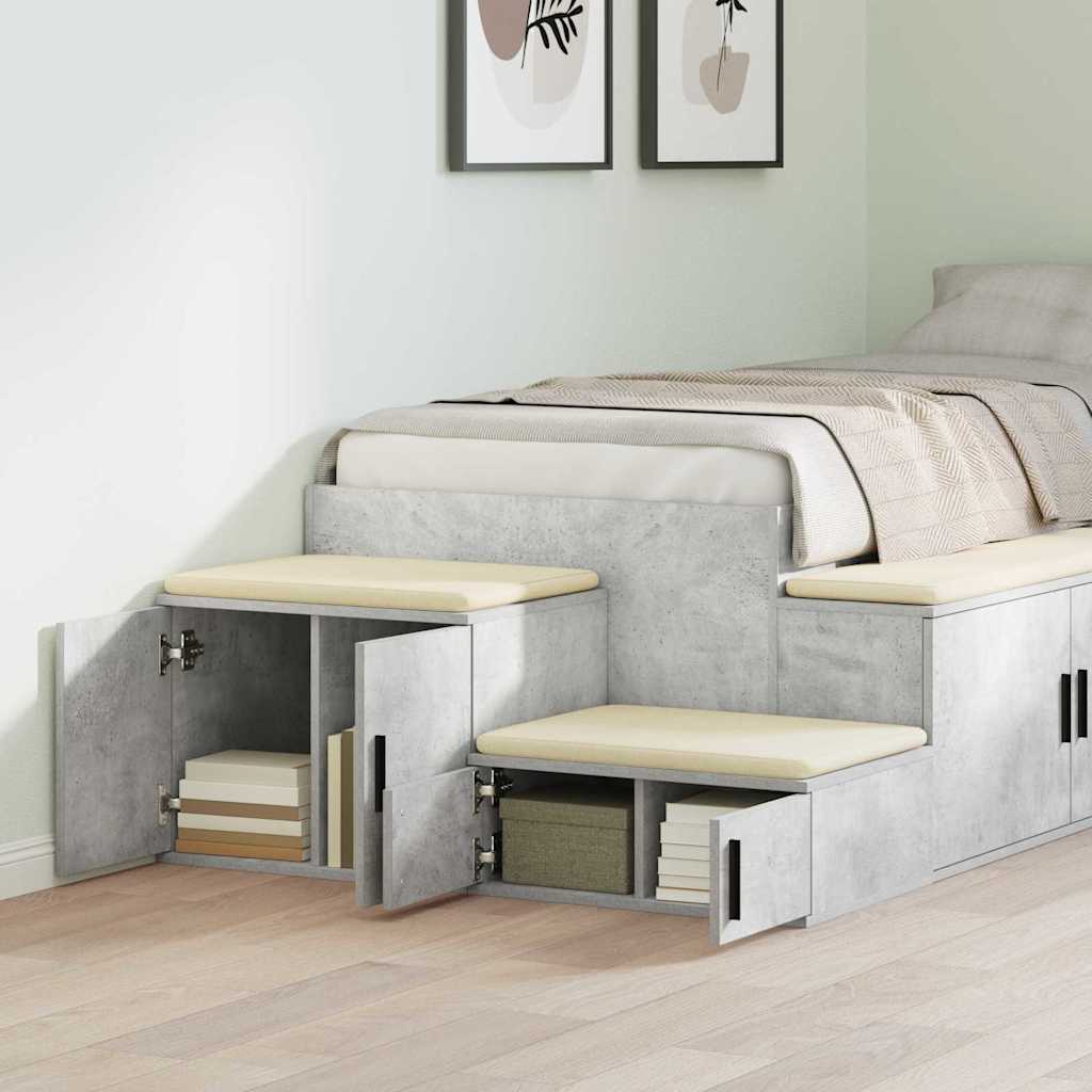 vidaXL Storage Cabinet 2 pcs Concrete Grey 108 x 41 x 40 cm 4