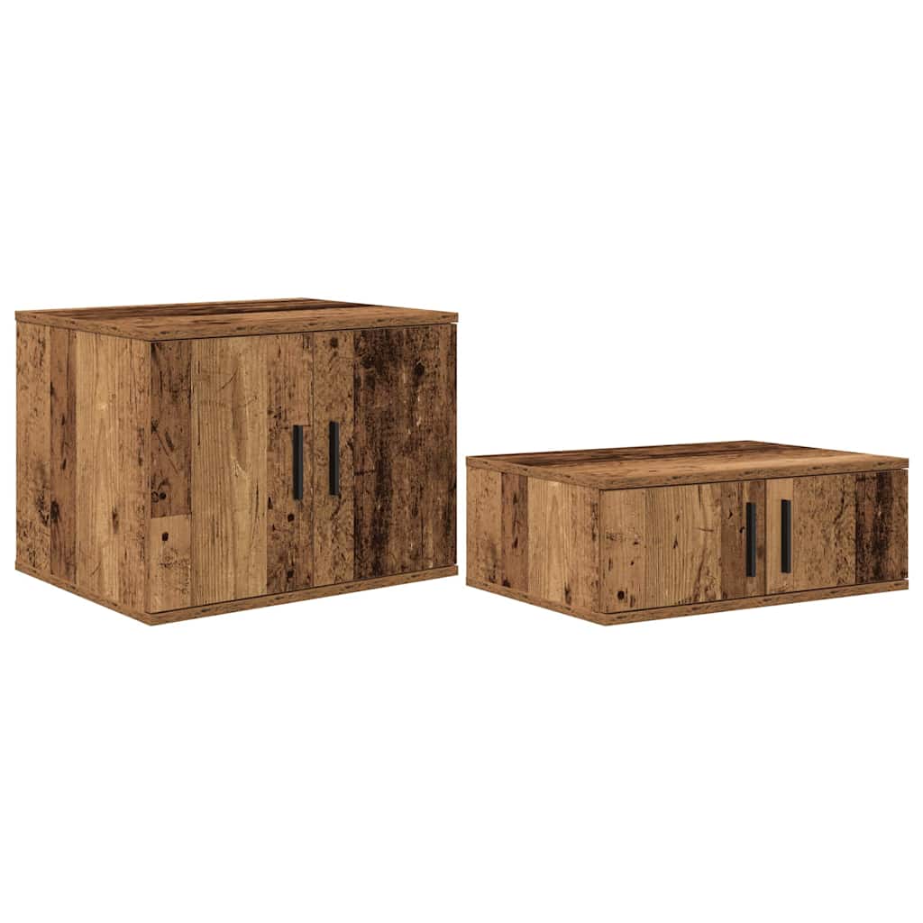 vidaXL Storage Cabinet 2 pcs Old Wood 108 x 41 x 40 cm Engineered Wood 2