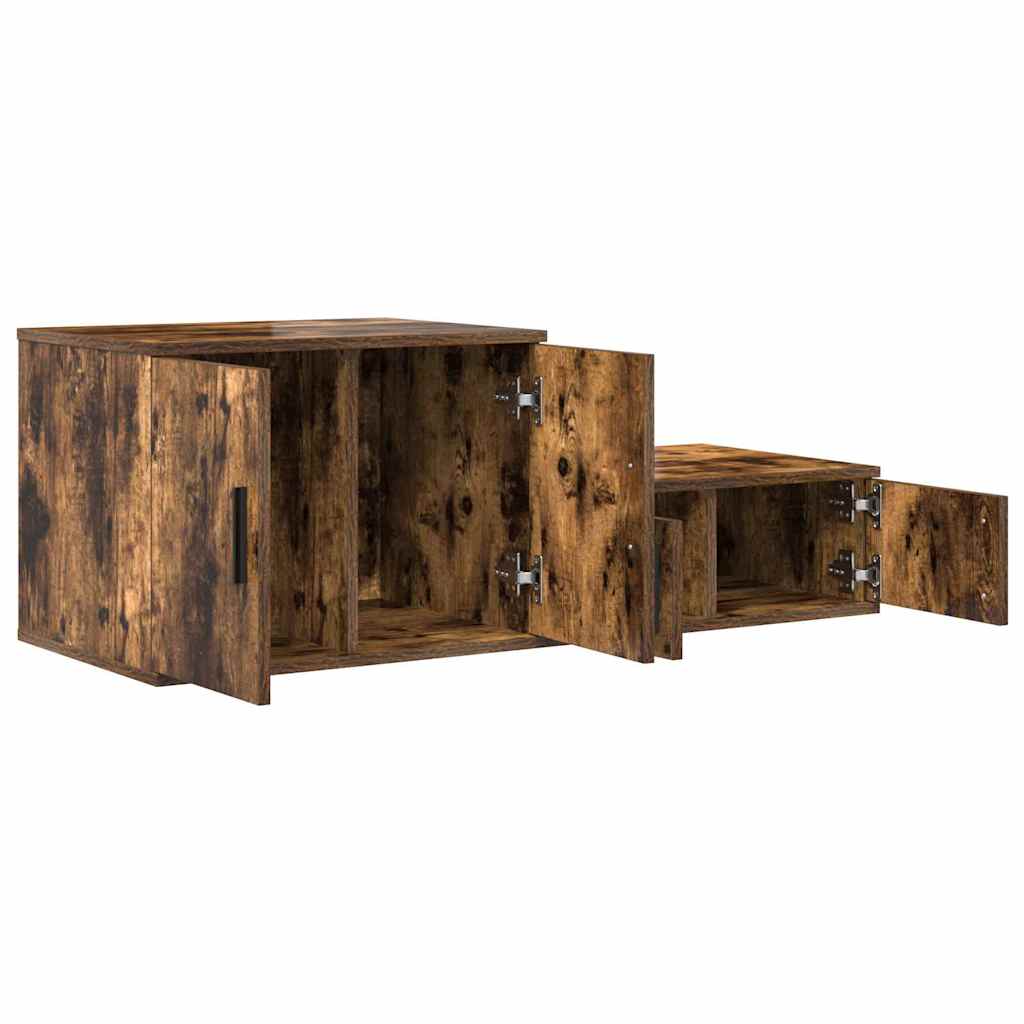 vidaXL Storage Cabinet 2 pcs Smoked Oak 103 x 41 x 40 cm 6