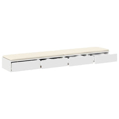 vidaXL Bed Drawers White 200 x 36.5 x 16.5 cm Engineered Wood 3