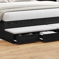 vidaXL Bed Drawers Black Oak 200 x 36.5 x 16.5 cm Engineered Wood 4