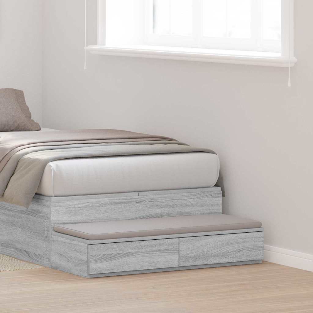 Bed Drawers Engineered Wood Grey Sonoma 90 x 36.5 x 16.5 cm