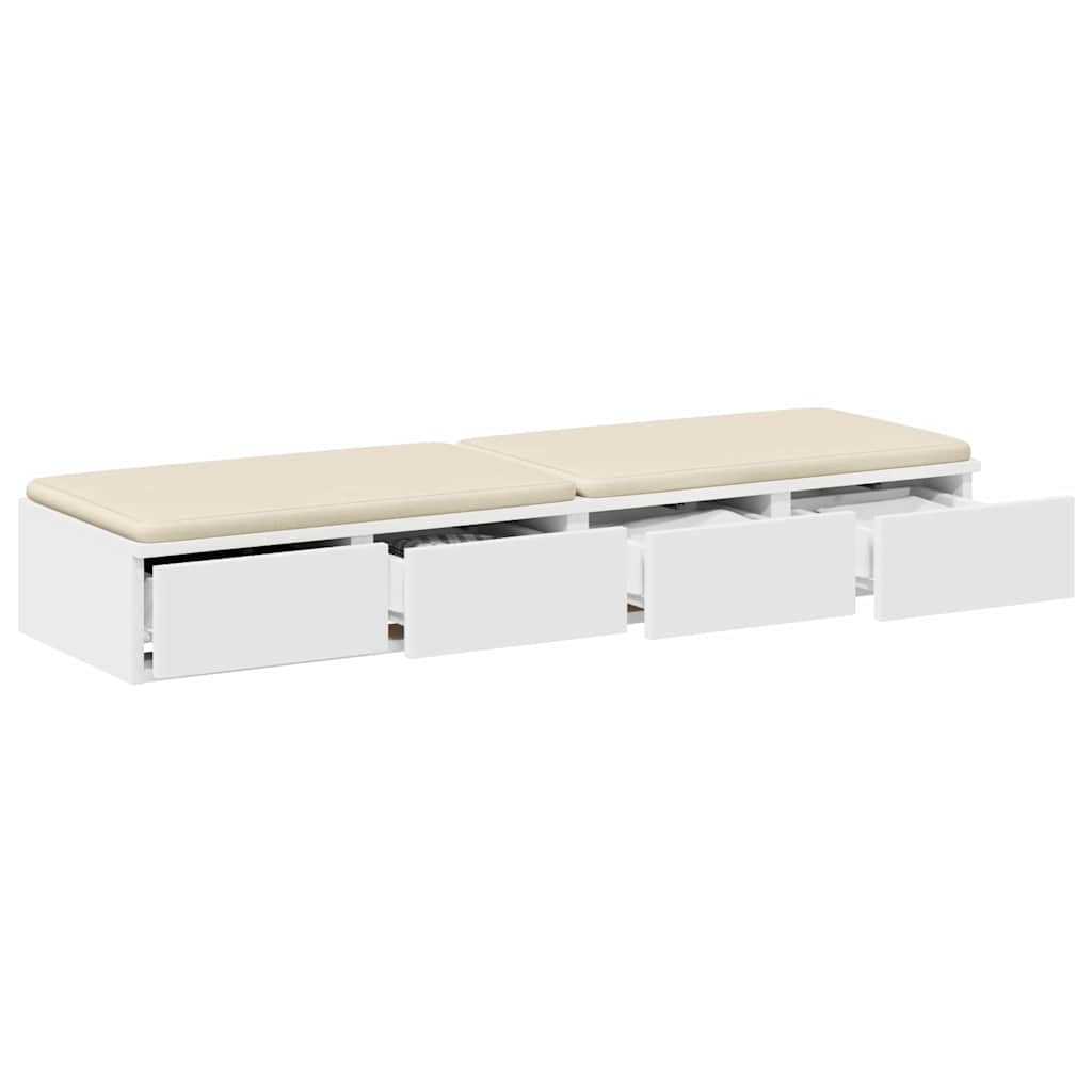 vidaXL Bed Drawers White 120 x 36.5 x 16.5 cm Engineered Wood 3