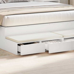 vidaXL Bed Drawers White 140 x 36.5 x 16.5 cm Engineered Wood 4
